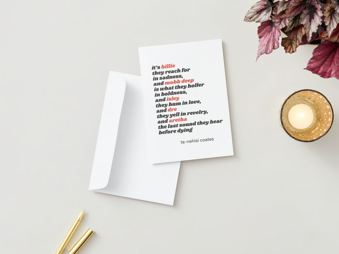 Original Note Cards / Greeting Cards - Quotes and Lyrics