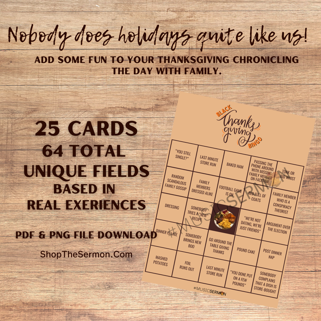 Black Thanksgiving Bingo (2024 Update) - Digital Download